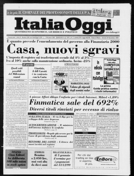 Italia oggi : quotidiano di economia finanza e politica